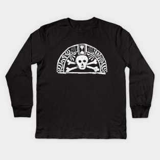 Death's Head Skull Gravestone Rubbing 01 Kids Long Sleeve T-Shirt